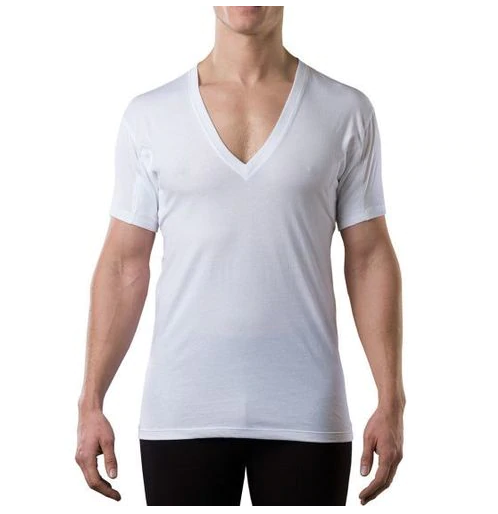 Sweatproof Undershirt Mens Modal Deeper V Neck with Sweat Pads, Silver Treated to Fight Embarrassing Odor