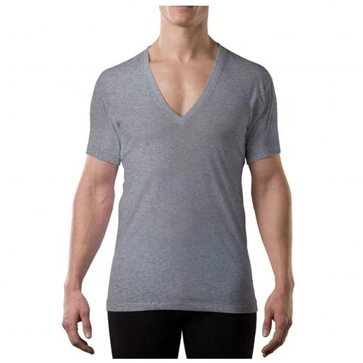 Sweatproof Undershirt Mens Modal Deeper V Neck with Sweat Pads, Silver Treated to Fight Embarrassing Odor