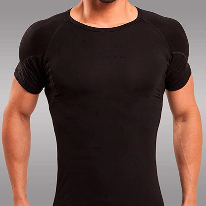 Sweatproof Undershirts with Pads Modal Tee Crew Neck Anti Perspiration T Shirt Men