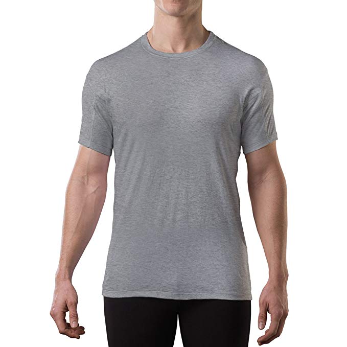 Sweatproof Undershirts with Pads Modal Tee Crew Neck Anti Perspiration T Shirt Men