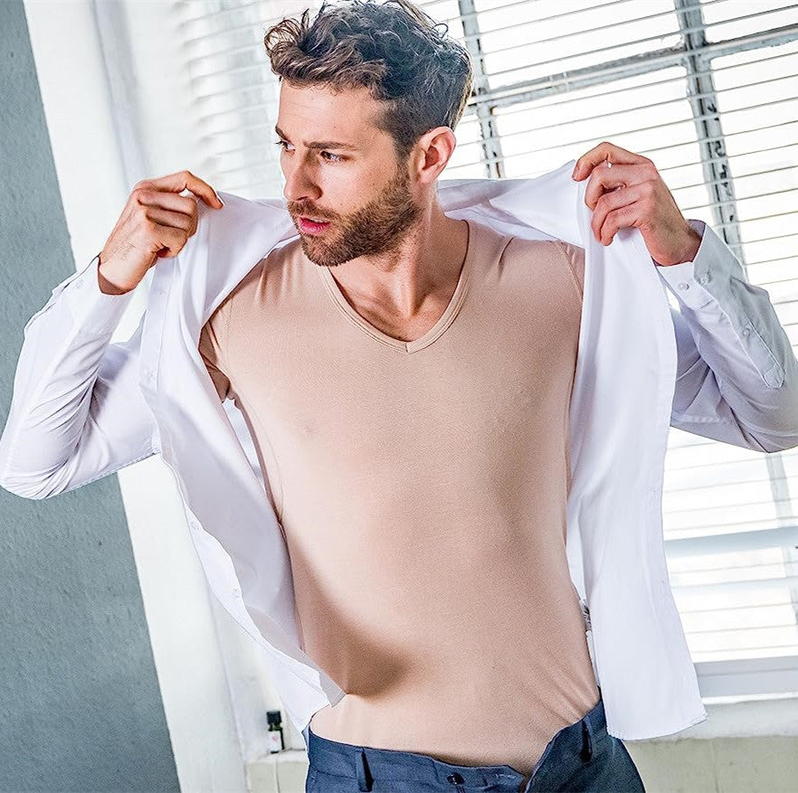LUXURY QUALITY Say Goodbye to Pit Stains for Good 10A Antibacterial and Anti-odor SWEAT PROOF V-NECK UNDERSHIRT