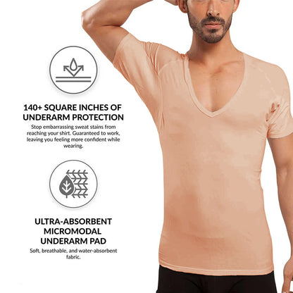 Sweatproof Undershirt Your Precious Shirts Are Guaranteed to Last Longer Sweat Proof Undershirt Deeper V Neck